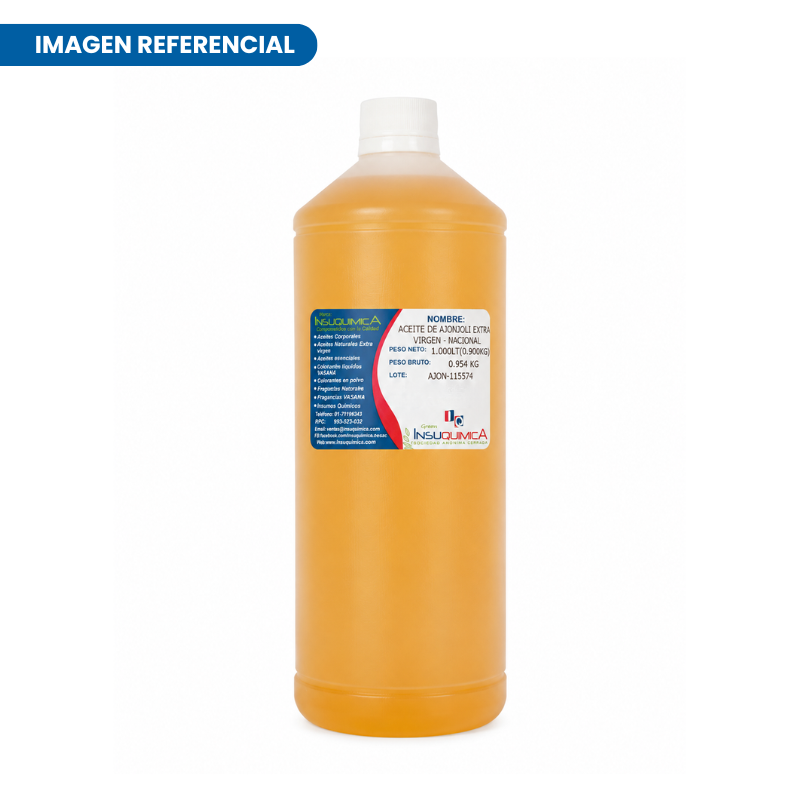 ACEITE DE AJONJOLÍ EXTRA VIRGEN – NACIONAL – Frasco x 1 Lt. Aceite de ajonjolí extra virgen de 1 litro en fondo blanco