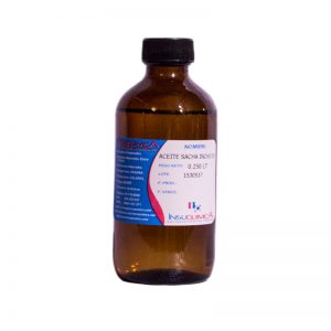 Aceite de sacha inchi para reestructurar y proteger la piel, el cabello y las uñas, indicado para pieles sensibles e inflamaciones, rico en vitamina E y ácidos grasos insaturados.