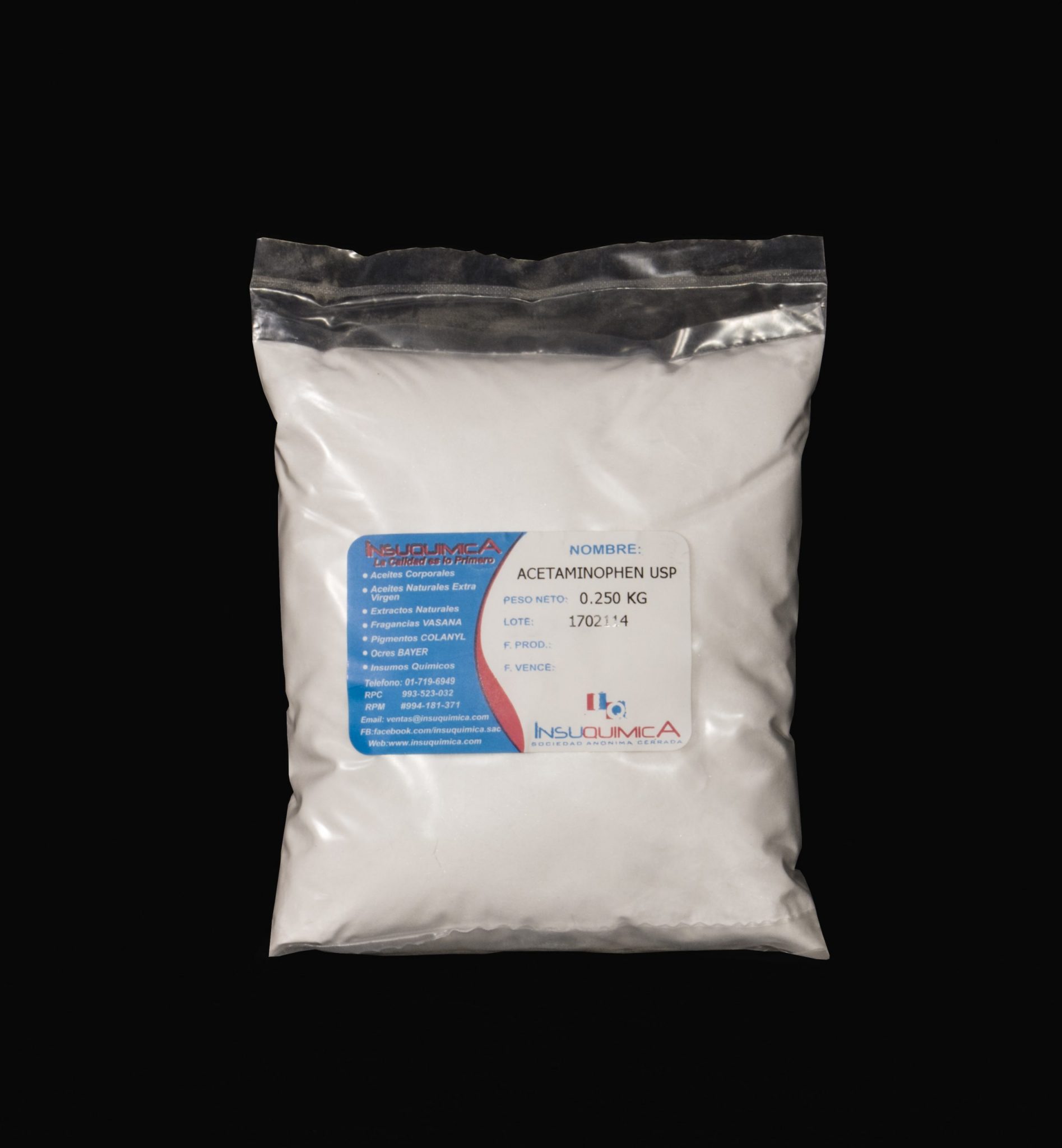 ACETAMINOPHEN USP HEBEI PHARMA CHINA Bolsa x 0.250 Kg Tienda