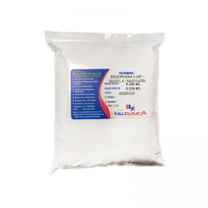 Bolsa de Benzofenona 4 USP - Salisol 4 en fondo blanco, destacando su uso como filtro solar y protector de color en productos dermacosméticos.