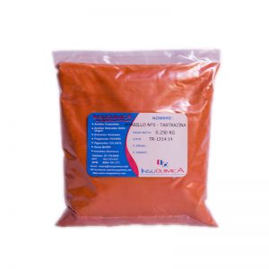 Colorante Amarillo Nº 5 Tartrazina en polvo soluble en agua, grado alimenticio, presentado en bolsa de 0.250 kg. Ideal para dar un color amarillo intenso a alimentos como gaseosas y néctares, además de ser apto para productos cosméticos, de cuidado personal, limpieza e industrial.