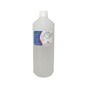 Frasco de 1kg de glicerina vegetal en fondo blanco