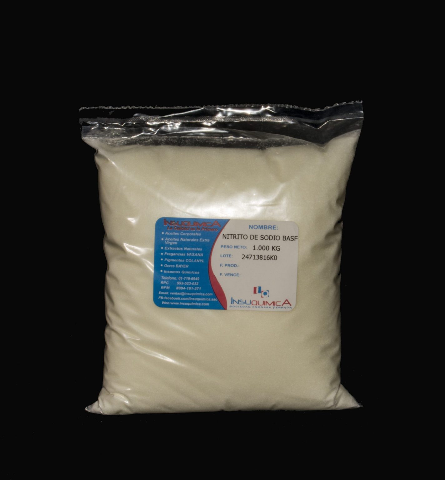 NITRITO DE SODIO BASF ALEMANIA Bolsa x 1 Kg. Tienda Online Insuquimica SAC