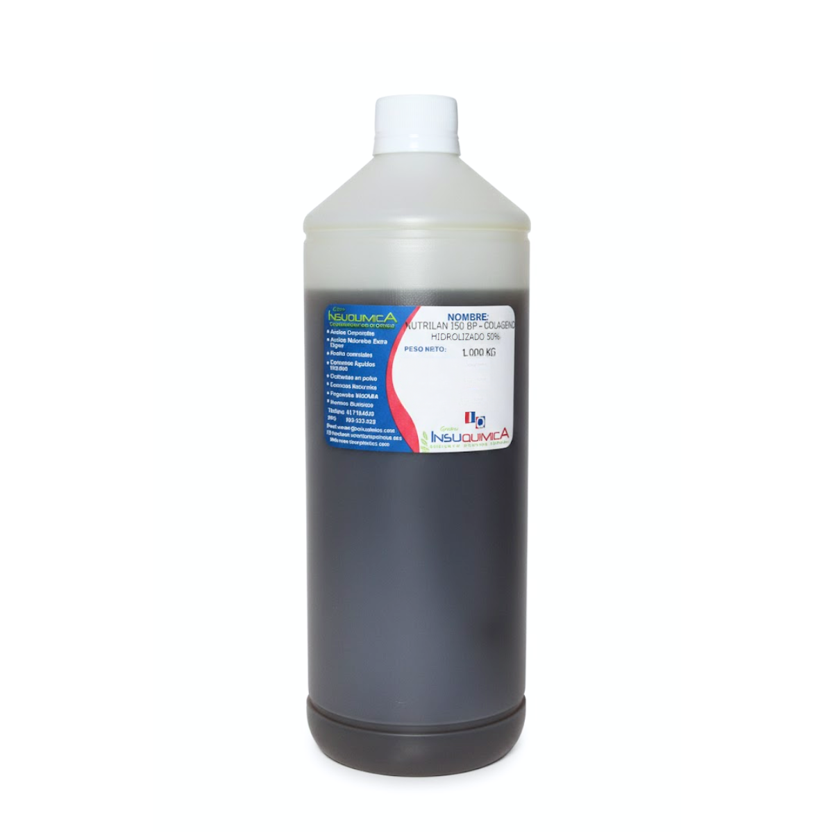 NUTRILAN I50 BP – COLÁGENO HIDROLIZADO 50_ – BASF – ALEMANIA – Frasco X 1 Kg. Nutrilan I50 BP colágeno hidrolizado 50% de BASF Alemania en frasco de 1 kg, activo cosmético compatible con piel y mucosas para mejorar la suavidad y las propiedades dermatológicas en champús y preparaciones para el cuidado de la piel.