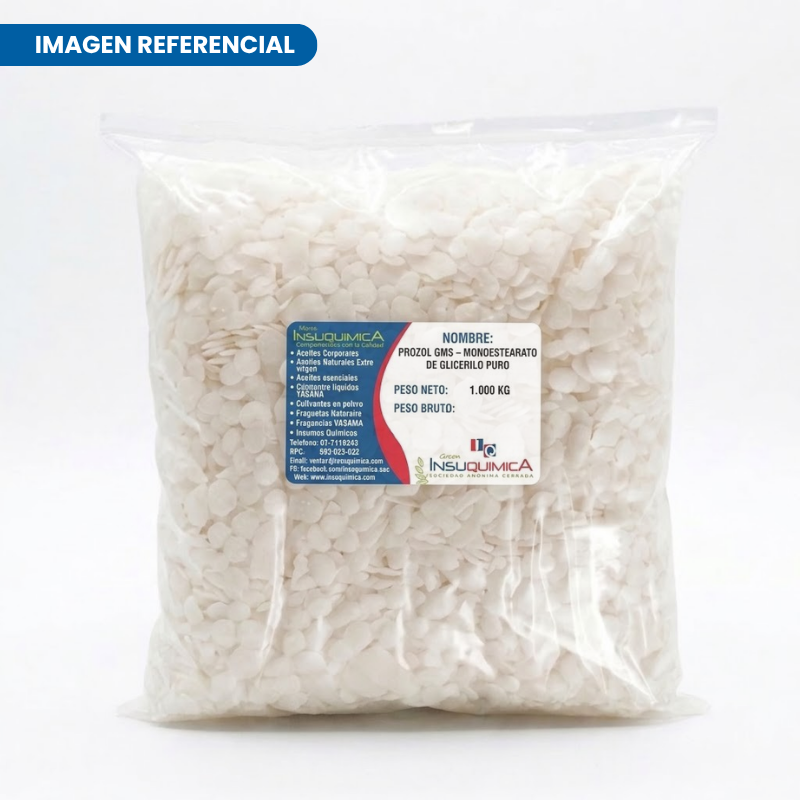 PROZOL GMS – MONOESTEARATO DE GLICERILO PURO Prozol GMS, monoestearato de glicerilo puro, emulsionante y agente de consistencia utilizado en formulaciones cosméticas como cremas, lociones y productos de cuidado personal.