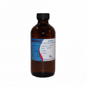 Aceite de chía extra virgen, absorción de vitaminas A, D, E y K, reducción de la presión arterial, propiedades antiinflamatorias.
