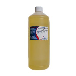 Frasco de Aceite de almendras dulces USP de 1 litro en fondo blanco