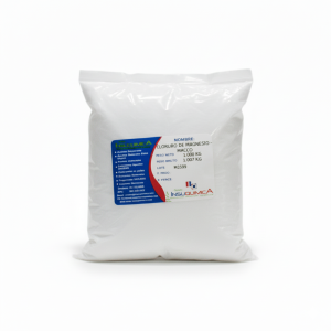 Bolsa de 1 kg de Cloruro de Magnesio en fondo blanco