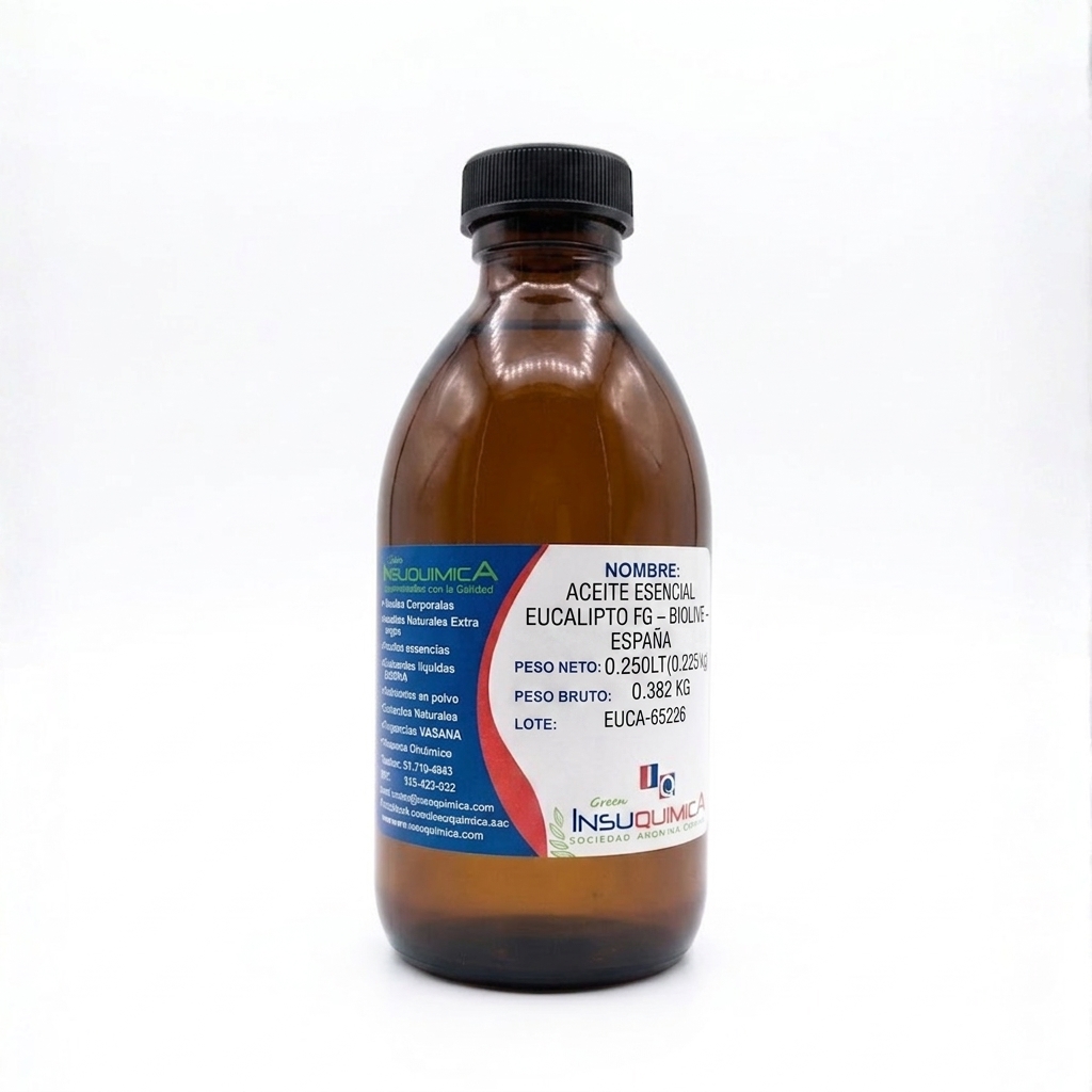 ACEITE ESENCIAL EUCALIPTO FG – BIOLIVE – ESPAÑA Aceite Esencial Eucalipto FG Biolive España, aceite esencial de eucalipto de grado alimentario utilizado en aplicaciones alimentarias, cosméticas y formulaciones de cuidado personal.