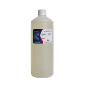 Frasco de extracto natural de avena de 1 litro en fondo blanco