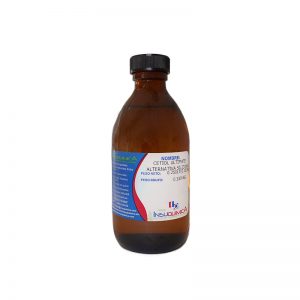 FRASCO DE VIDRIO ÁMBAR DE 0.250 LT DE CETIOL ULTIMATE ALTERNATIVA NATURAL A LA SILICONA DE LA MARCA BASF DE ALEMANIA EN FONDO BLANCO
