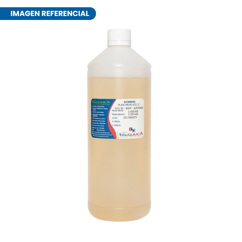 PLANTAPON LGC SORB – ESPUMANTE NATURAL – BASF – ALEMANIA – Frasco x 1 Lt. Plantapon LGC SORB espumante natural de BASF Alemania en frasco de 1 litro, tensoactivo aniónico suave con excelente formación de espuma y alta compatibilidad dermatológica, ideal para champús, geles de ducha y productos para piel sensible.