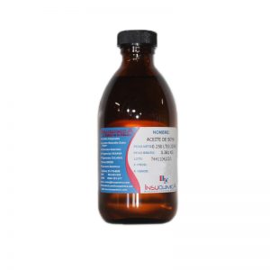 Aceite de soya USP, obtenido de semillas de soya, rico en proteínas, vitaminas (A, B6, B12, K), calcio, magnesio, y potasio. Antioxidante, hidratante, reafirmante, estimula la regeneración celular y síntesis de colágeno.