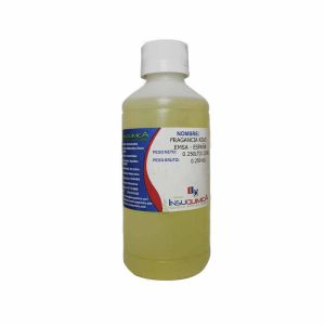 Fragancia kiwi en una botella de 0.250 kg en fondo blanco de la marca emsa de españa