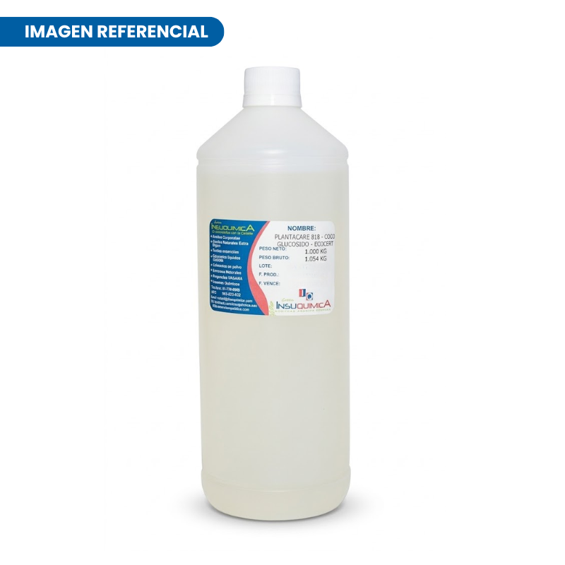PLANTACARE 818 - COCO GLUCOSIDO - ECOCERT - BASF - ALEMANIA - Frasco x 1 Kg. Plantacare 818 coco glucósido, tensoactivo no iónico de origen vegetal utilizado en formulaciones cosméticas suaves como champús, geles de ducha y limpiadores faciales.