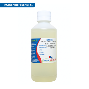 Frasco de 0.250 lt de la fragancia Simil Johnsons baby de la marca vasana en fondo blanco