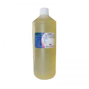 Frasco de aceite de semilllas de uva usp de la marca bioalkemia en fondo blanco