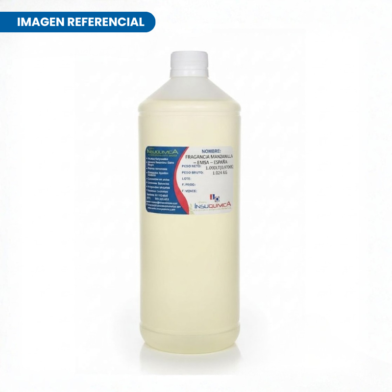 FRAGANCIA MANZANILLA – EMSA – ESPAÑA Frasco de 1lt de la fragancia manzanilla en un fondo blanco